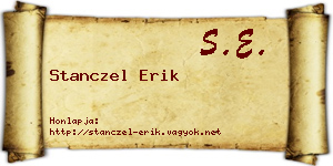 Stanczel Erik névjegykártya
